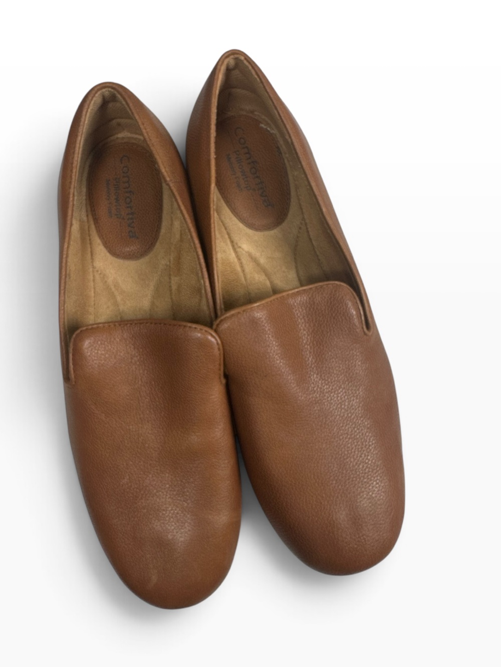 COMFORTIVA Tammie Women's 11 Golden Brown Soft Leather Slip on Loafer Flats